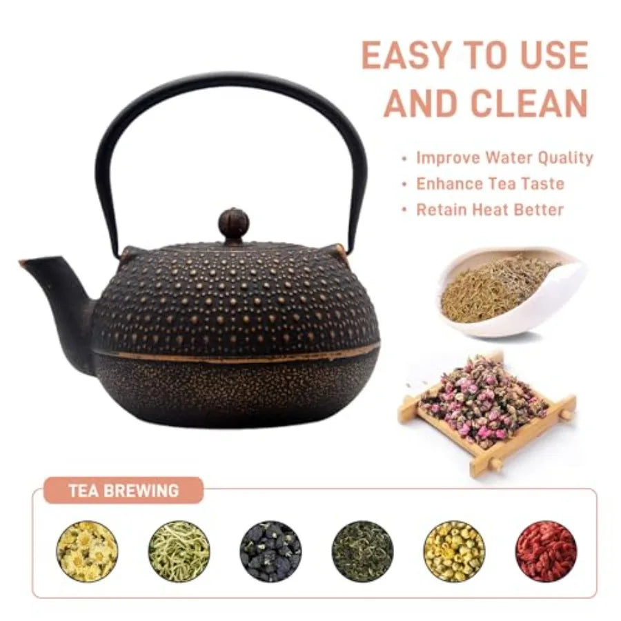 Large Cast Iron Teapot 6-Cup