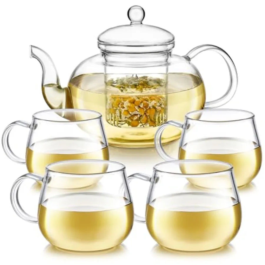 Glass Teapot & Cup Set