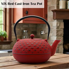 Red Cast Iron Teapot