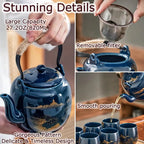 Japanese Blue Porcelain Tea Set