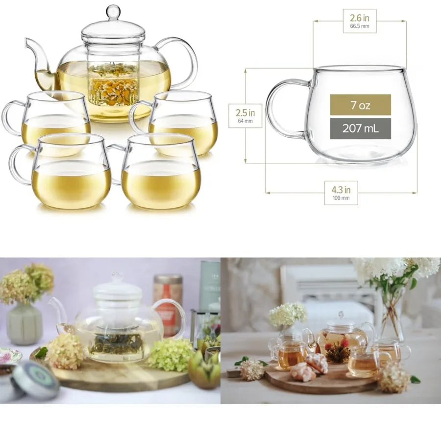 Glass Teapot & Cup Set