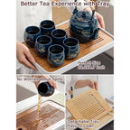 Japanese Blue Porcelain Tea Set