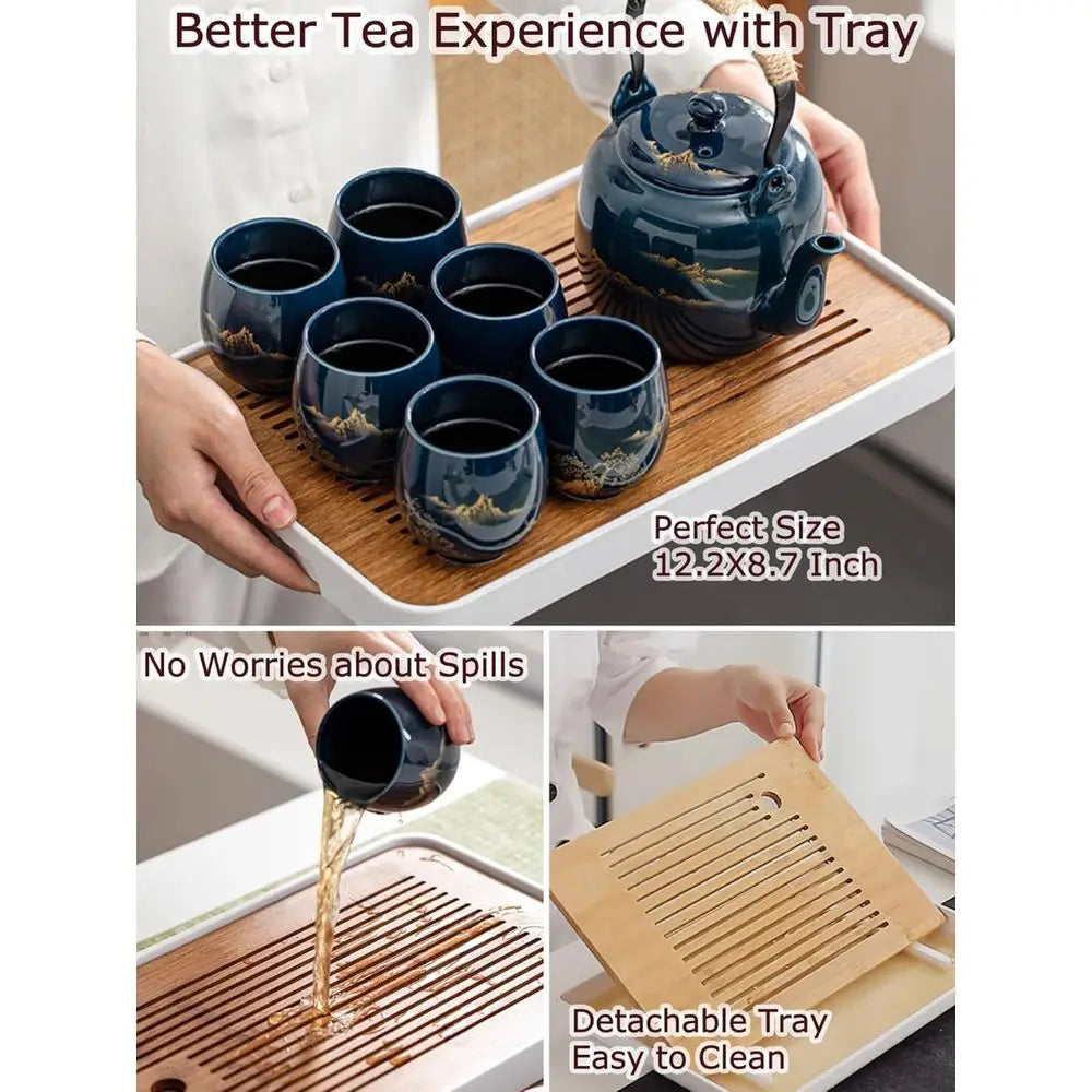 Japanese Blue Porcelain Tea Set