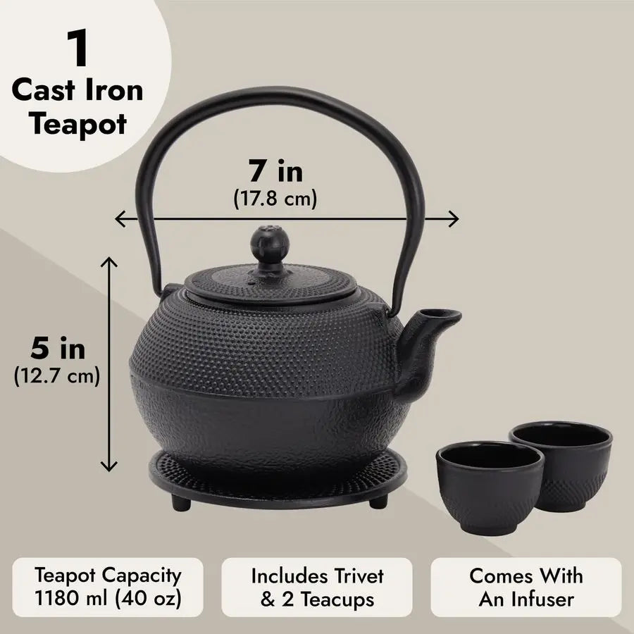 Black Cast Iron Tea Set
