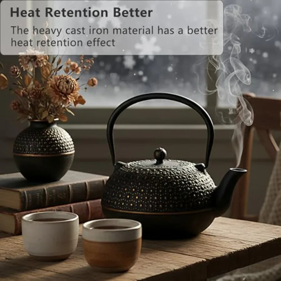 Large Cast Iron Teapot 6-Cup