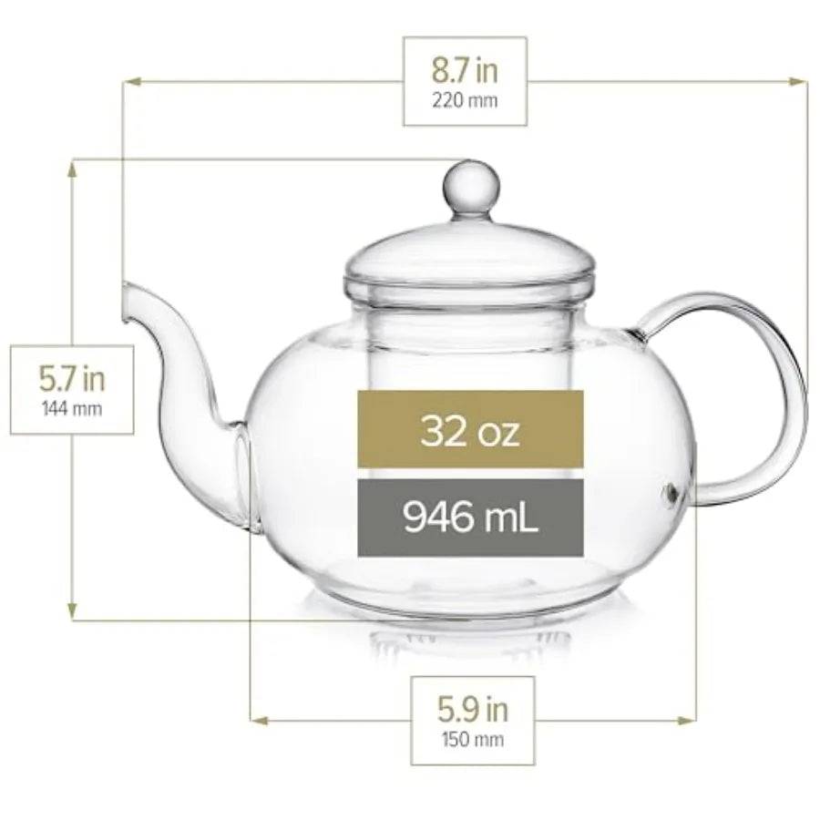 Glass Teapot & Cup Set