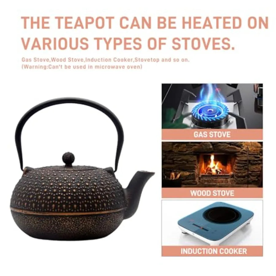 Large Cast Iron Teapot 6-Cup