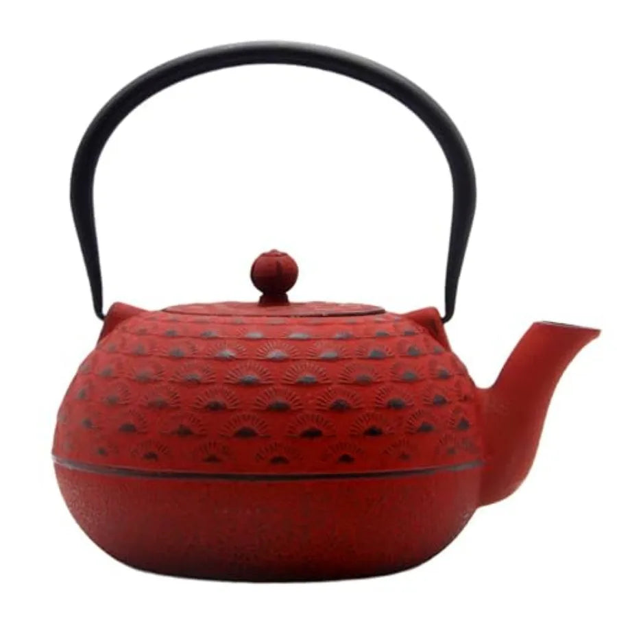 Red Cast Iron Teapot
